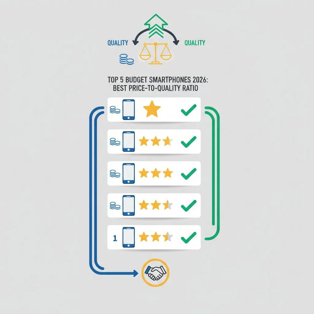 Топ-5 бюджетних смартфонів 2026 року: найкраще співвідношення ціни та якості