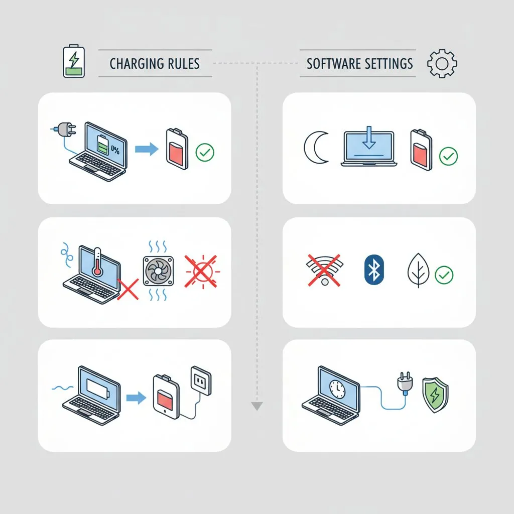 Як продовжити життя акумулятора ноутбука: правила зарядки та програмні налаштування