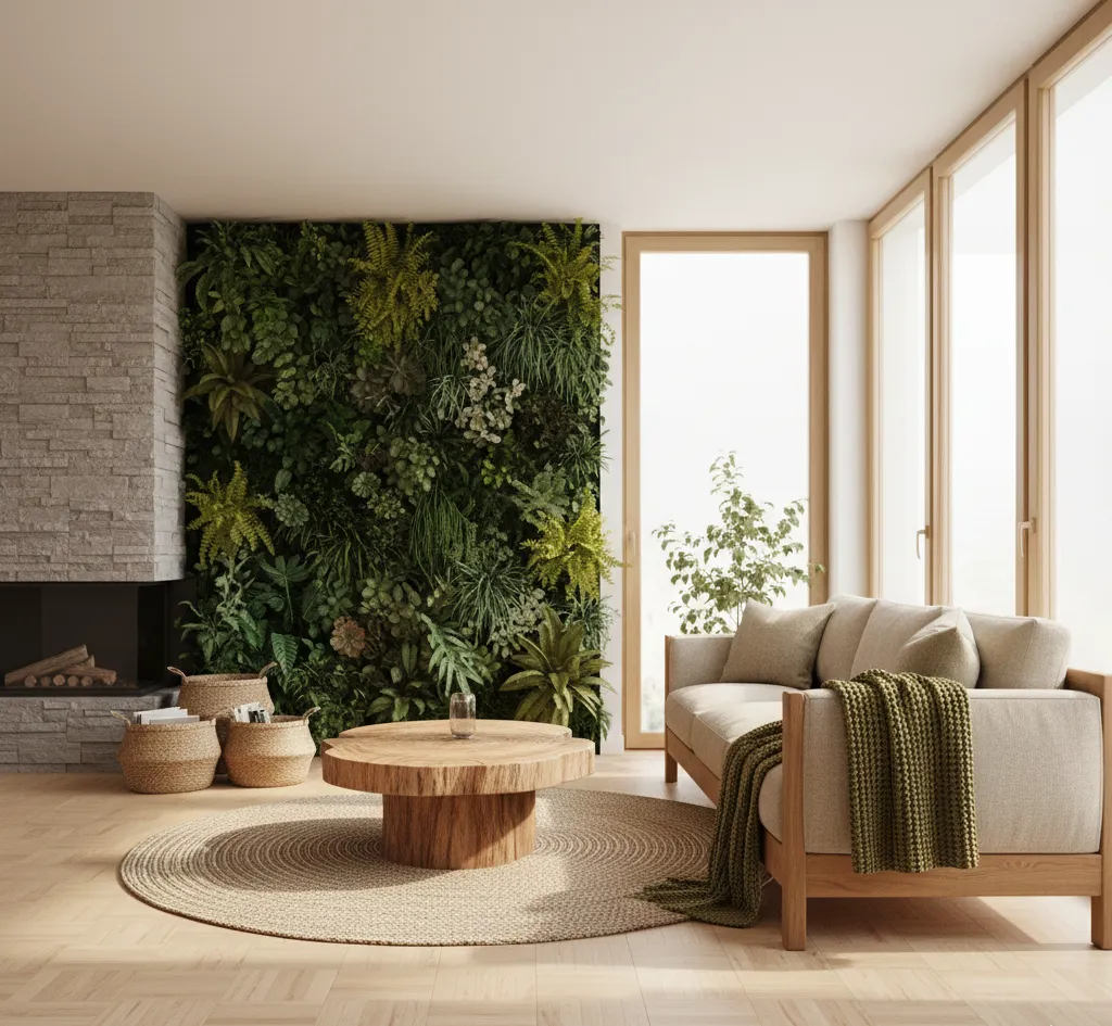 вітальня з використанням натуральних матеріалів